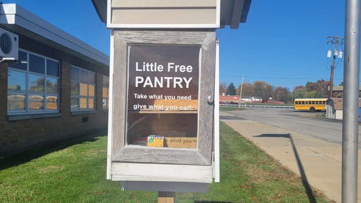 Little Free Pantry Outside the Norton Primary School - Take what you need, give what you can